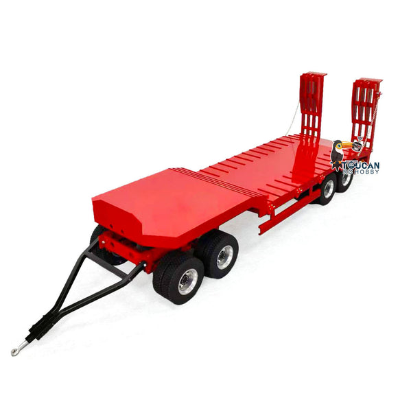Metal 4-axle Full Trailer for 1/14 RC Tractor Truck Remote Control Car Simulation Hobby Model DIY Tail-board