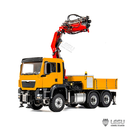 TOUCAN RC HOBBY PROMOTION LESU 6X6 Metal 1/14 RC Hydraulic Crane Truck 3Speed Remote Control Lorry Car 7CH Valve 4MPA 6 Outriggers Sound Axle Diff Lock
