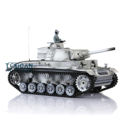 Henglong 1/16 TK7.0 Plastic German Panzer III L 3848 RTR RC Tank Model Infrared System BB Unit Smoke Lights 2 Sounds Metal Barrel