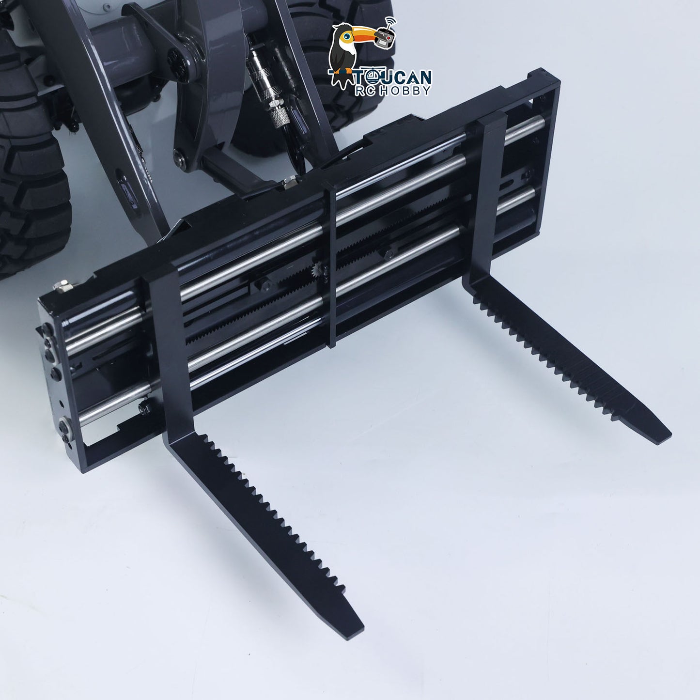 MTM E260L Metal 1/14 Loader Hydraulic Wheeled Model with Differential Locks and 2-Speed Gearbox including ST8 Radio Sound Light Kit White without Battery