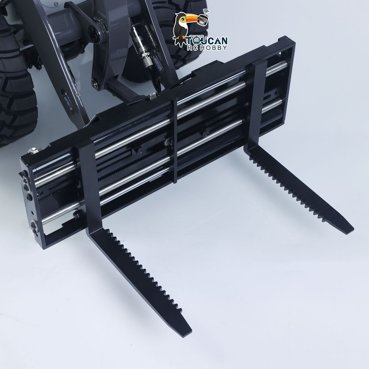 MTM E260L Metal 1/14 Loader Hydraulic Wheeled Model with Differential Locks and 2-Speed Gearbox including ST8 Radio Sound Light Kit White without Battery