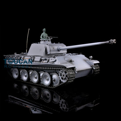 Henglong TK7.0 Deutscher Panther G aus Kunststoff im Maßstab 1/16, fahrbereit, ferngesteuerter Modellpanzer 3879 mit 360-Grad-Turmketten und Kettenrädern