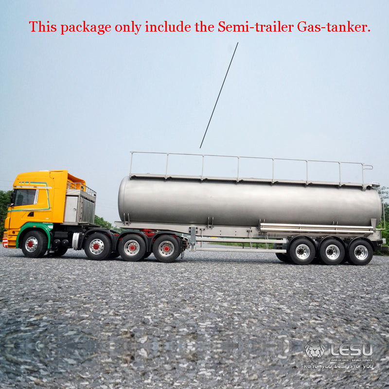 TOUCAN RC HOBBY LESU Metal 40Feet Oil Tank Gas-tanker Semi Trailer 1/14 RC Tractor Truck Model