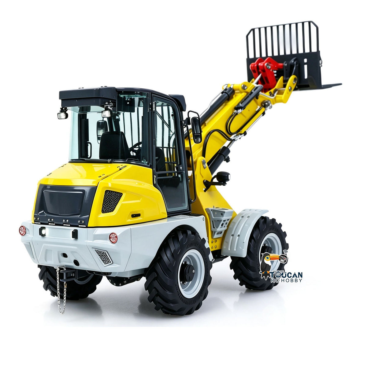 TOUCAN RC HOBBY LESU RTR 4X4 1:14 RC Hydraulic Telescopic Arm Loader AOUE AT1050 Metal Fork Lift Trucks Light Sound Flysky I6S Radio Battery