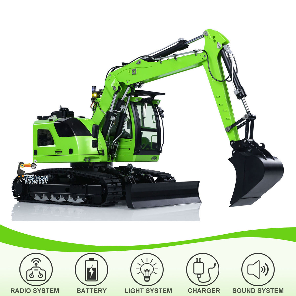 TOUCAN RC HOBBY CUTModel 1/14 RC Hydraulic Excavator LR 914 Metal Remote Control Digger Model 5ways Valve RTR Construction Car ST8 Radio Battery
