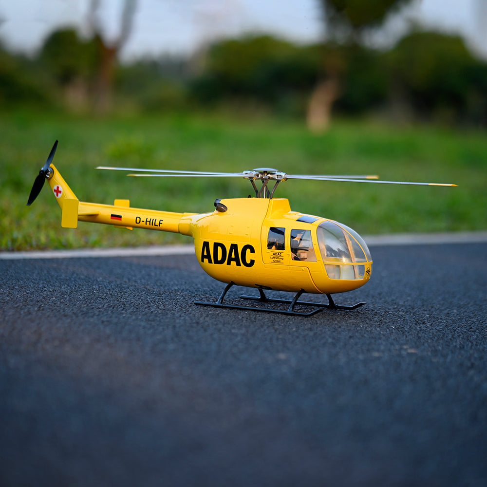 470 Klasse FLYWING BO105 RC Hubschraubermodell GPS 4-Blatt-Rotorkopf One Click Return Brushless Motor RTR I6S Funkbatterie