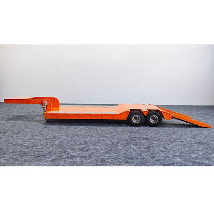 2 Axles Metal Heavy Duty Flatbed Transport Trailer Semi Trailers Spring Support Legs Tail Plate for 1/14 DIY Tamiya Remote Control Tractor Truck