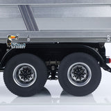 MD 6X6 Dumper Metal 1/14 Full Metal Chassis Hydraulic Tipper with 6x6 Drive System and 2-Speed Transmission Yellow Cab Silver Bucket PNP No Battery