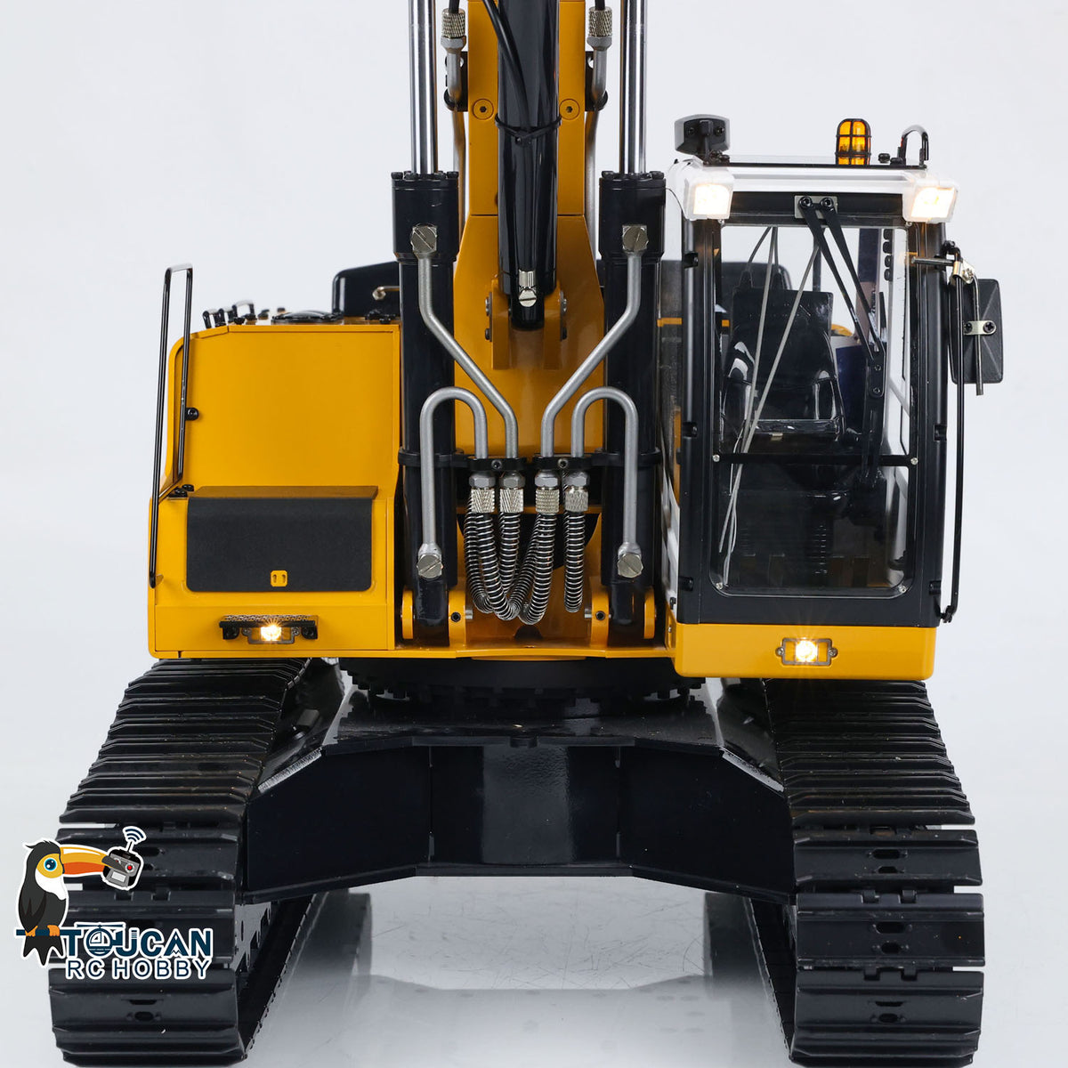 MTM 946-3 Metal 1/14 Excavator All-Metal Hydraulic Tracked Model with T12D Transmitter and 3 Interchangeable Buckets, Battery Charger Light and Sound Not Included