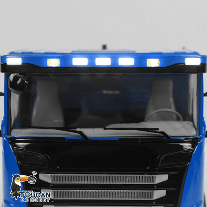 14. 1/14 Scale 8x8 RC Dump Truck G88 U-Style Bucket Full Dump Angle Blue Side

