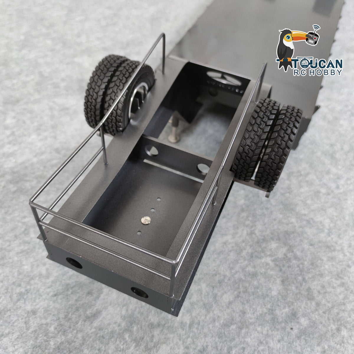 TOUCAN RC HOBBY Metal 4 Axles Trailer for 1/14 JDM 189 RC Tractor Truck with Electric Tailboard
