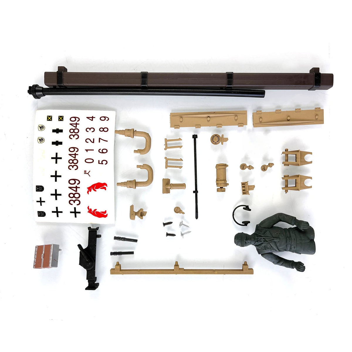 Plastic Sprockets Road Wheels Idlers Accessories Pack Decal Assembled Chassis Rear Rack For HL 1/16 3849 RC Tank Vehicle Model