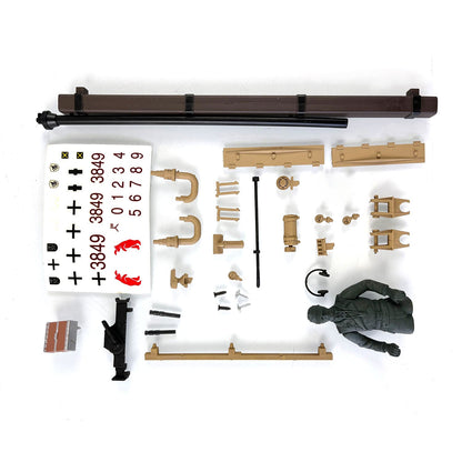 Plastic Sprockets Road Wheels Idlers Accessories Pack Decal Assembled Chassis Rear Rack For HL 1/16 3849 RC Tank Vehicle Model