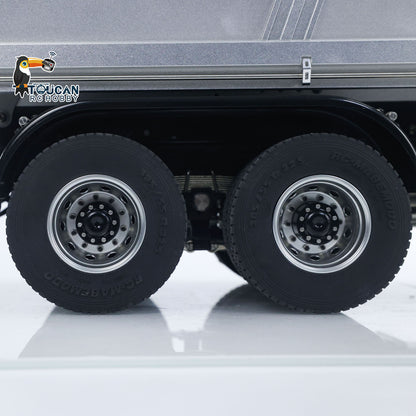 MD 6X6 Dumper Metal 1/14 6x6 Hydraulic Dump Truck with Metal Axles and 2-Speed Gearbox including Full Electronics Package and Roof Warning Lights without Axle Diff Lock