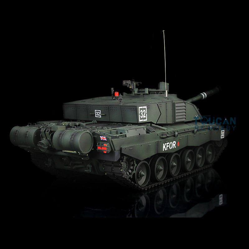 Henglong 1/16 TK7.0 Professional British Challenger II 3908 RTR RC Tank 360 Degrees Turret BB IR Smoke Metal Tracks Sprockets Idlers Road Wheels Gearbox