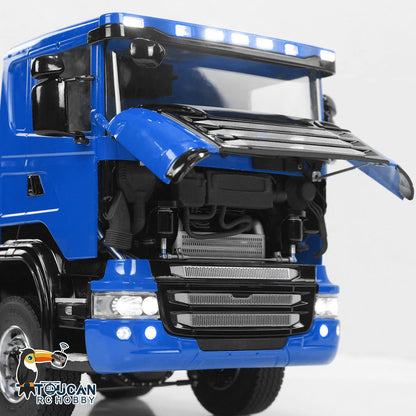 17. 1/14 Scale 8x8 Dump Truck G88 Blue Painted Assembled Cab and Chassis View
