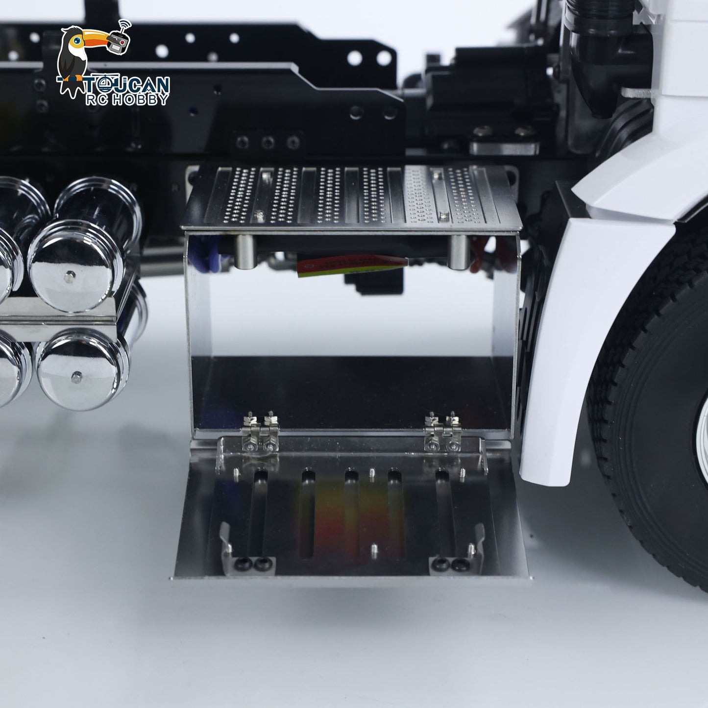 MD 6X6 Dumper Metal 1/14 Hydraulic Dump Truck with 2-Speed Gearbox and HotRC 10CH Radio including Lights Sound Battery Charger without Locking Differential