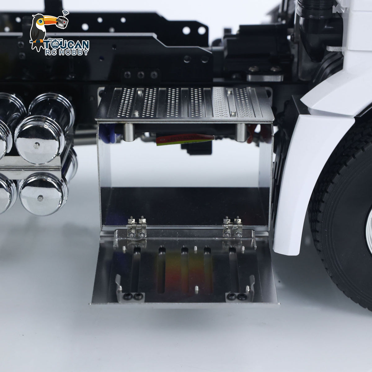 MD 6X6 Dumper Metal 1/14 Hydraulic Dump Truck with 2-Speed Gearbox and HotRC 10CH Radio including Lights Sound Battery Charger without Locking Differential