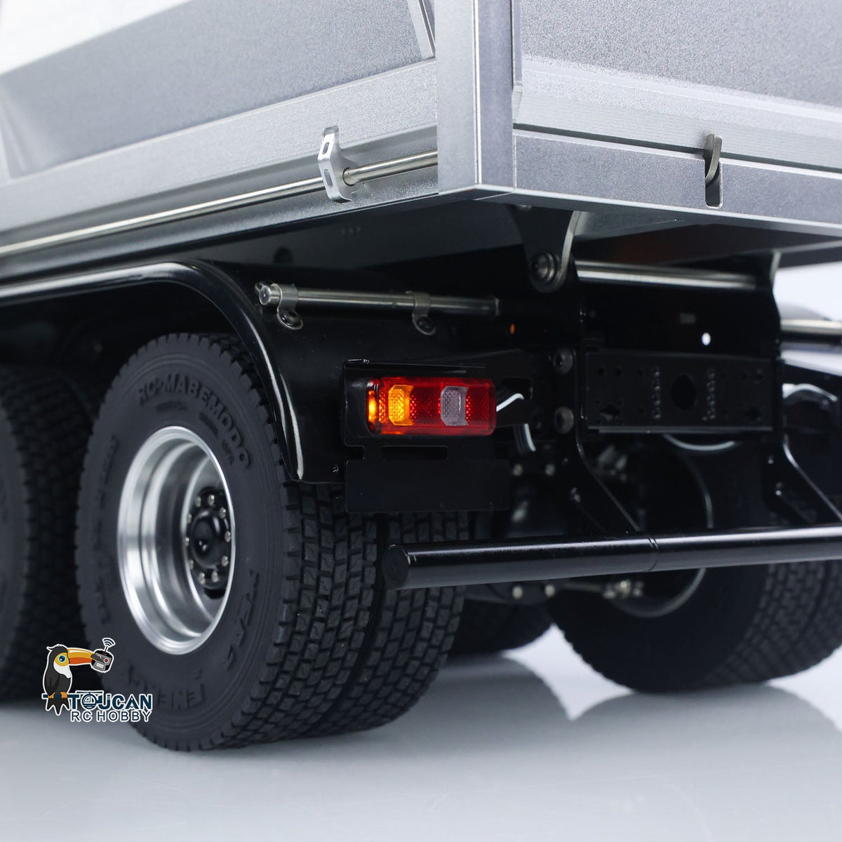 MD 6X6 Dumper Metal 1/14 Full Metal Chassis Hydraulic Tipper with 2-Speed Transmission and 6x6 Drive System Yellow Cab Silver Bucket Ready to Run