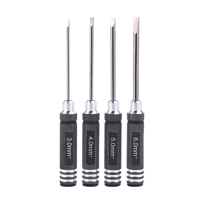 Metall-Kreuzschlitzschraubendreher-Set mit Schlitz, 3,0 mm, 4,0 mm, 5,0 mm, 6,0 mm für 1/14 RC-Autos, RC-LKW-Modell