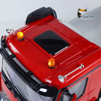 MD 6X6 Dumper Metal 1/14 Hydraulic Construction Truck with HotRC Transmitter and Metal Axles featuring Sound Module and Roof Warning Lights No Diff Lock