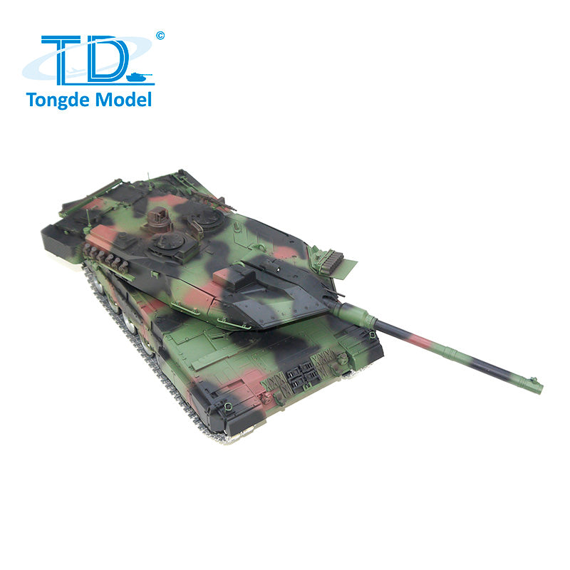 Tongde 1/16 Deutscher Leopard2A7 RC Panzer Metallketten mit IR und BB Kampfpanzer 320 Grad Rotation Modell Laufrückstoß