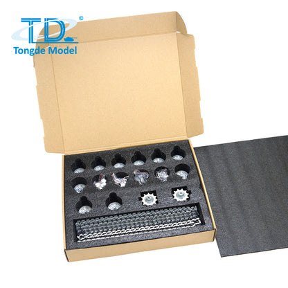 Metallketten, Umlenkräder, Laufräder, Aufhängung, Kipphebel, Laufräder, Antriebsrad und Umlenkrad für 1/16 TD M60W RC-Panzermodell