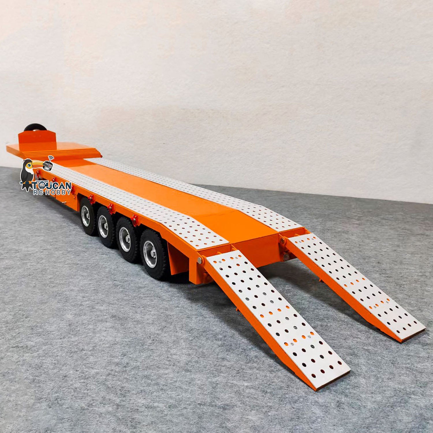 Remorque Métal 3 Essieux 1/14 Avec Hayon Électrique - Pour Camion RC, Neuf
