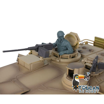 Henglong 1/16 TK7.1 Abrams M1A2 RTR RC Tank 3918 Openable Hatch Rotatable Panoramic Sight Barrel Recoil 360 Degrees Turret BB IR Smoke Metal Wheels Tracks Gearbox