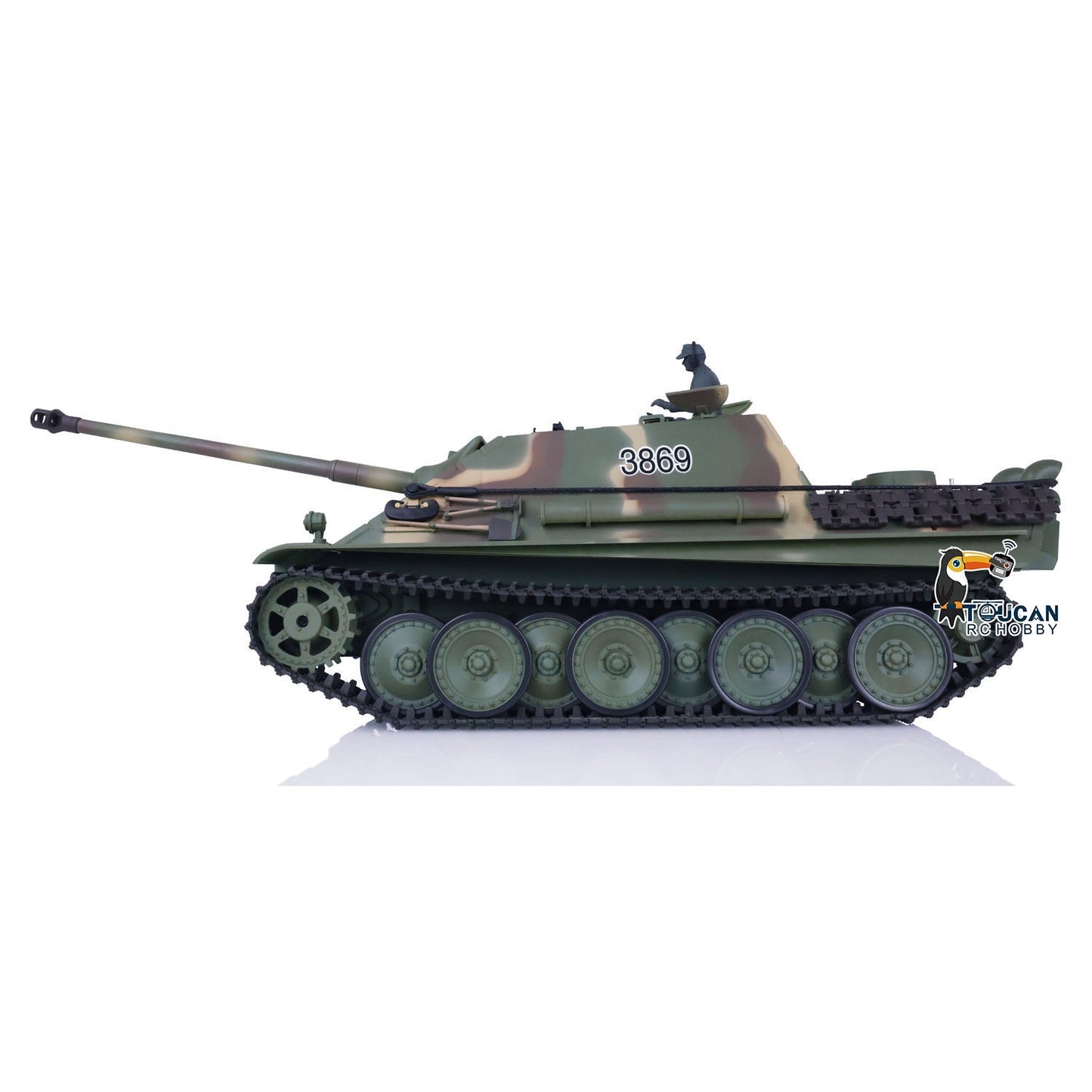 Henglong 1/16 Plastic TK7.0 3869 German Jadpanther RTR RC Tank BB Unit Infrared Combat Smoke Sound Lights Metal Barrel