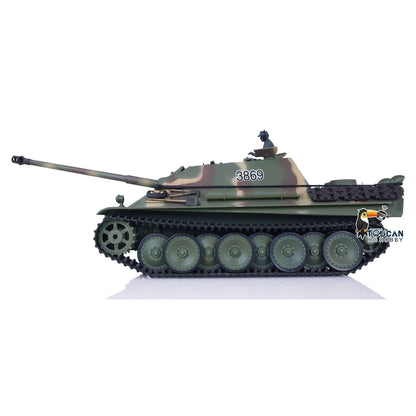 Henglong 1/16 Plastic TK7.0 3869 German Jadpanther RTR RC Tank BB Unit Infrared Combat Smoke Sound Lights Metal Barrel