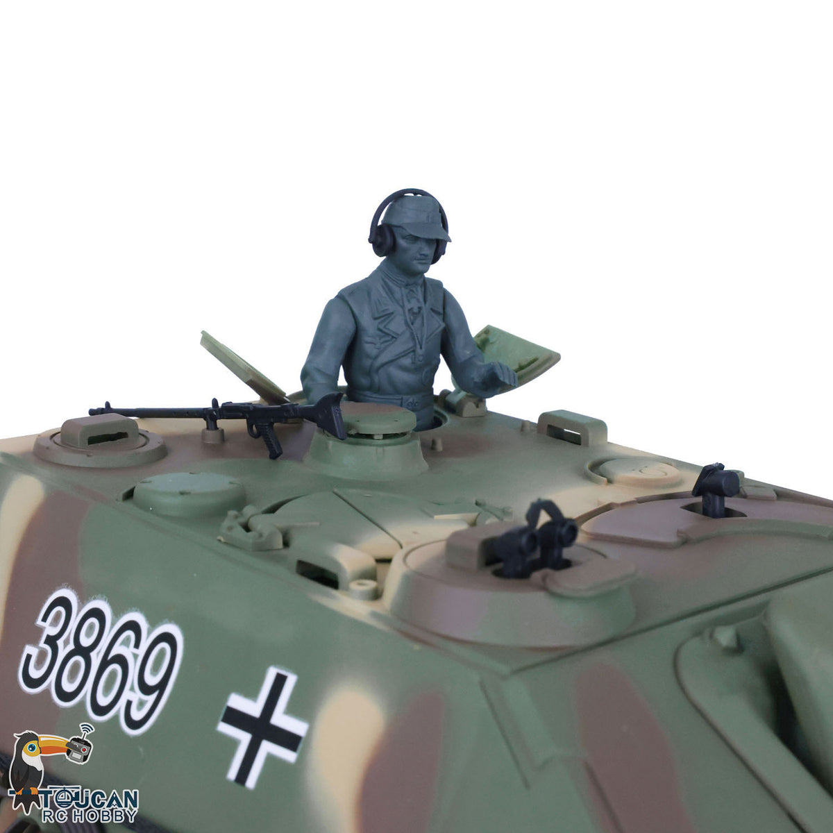 1/16 TK7.0 Kunststoffversion Henglong Jadpanther FPV Betriebsbereiter ferngesteuerter BB-IR-Panzer 3869 mit Stahlgetriebe, Rauchgeräusch