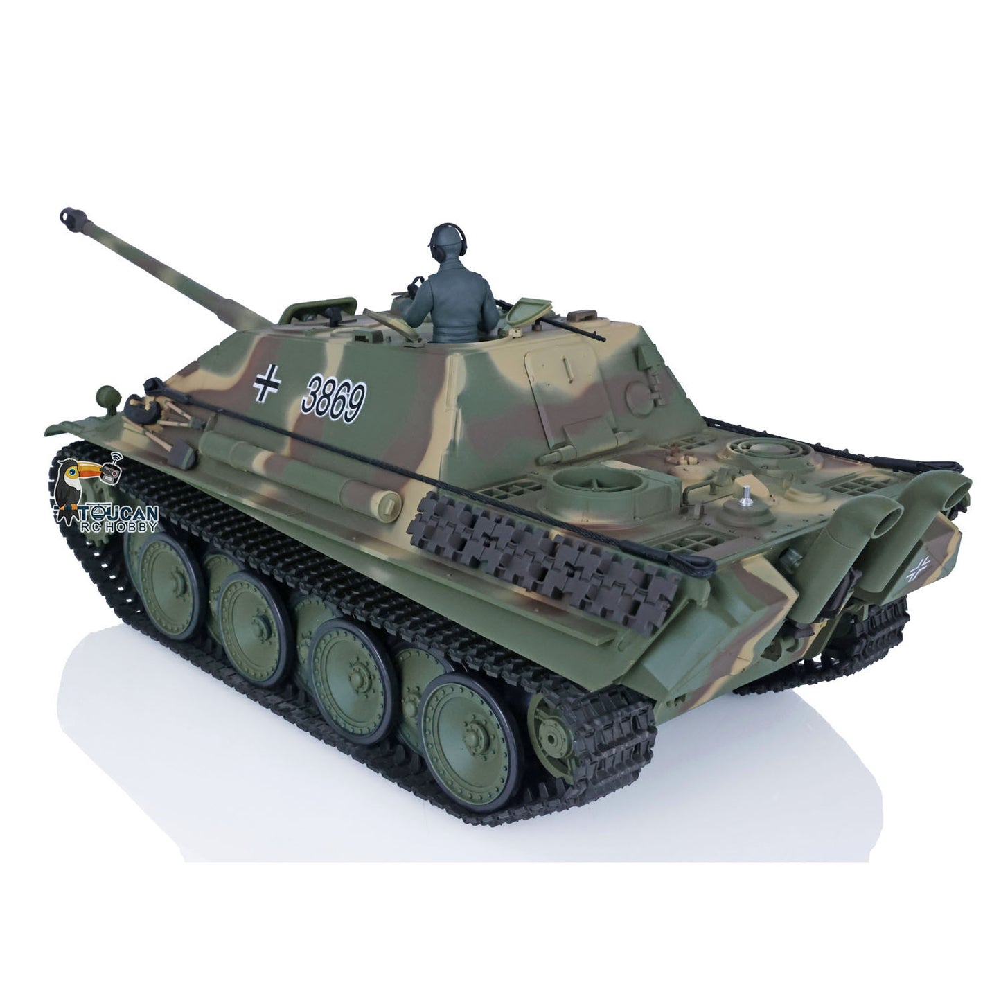 1/16 TK7.0 Kunststoffversion Henglong Jadpanther FPV Betriebsbereiter ferngesteuerter BB-IR-Panzer 3869 mit Stahlgetriebe, Rauchgeräusch