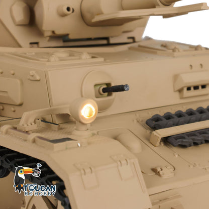Henglong Plastic 1/16 TK7.0 German Panzer IV F 3858 RTR RC Tank Model Infrared System BB Unit Smoke Lights 2 Sounds Metal Barrel