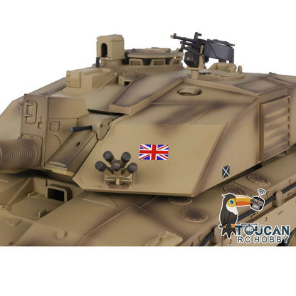 Henglong 1/16 TK7.0 Promotion British Challenger II 3908 RTR RC Tank 360 Degrees Turret BB IR Smoke Sound Light Metal Sprockets Idlers Wheels