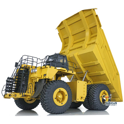 1/20 LZGH-C793D Metal Hydraulic RC Dump Truck RTR Yellow Rock Tread Tire