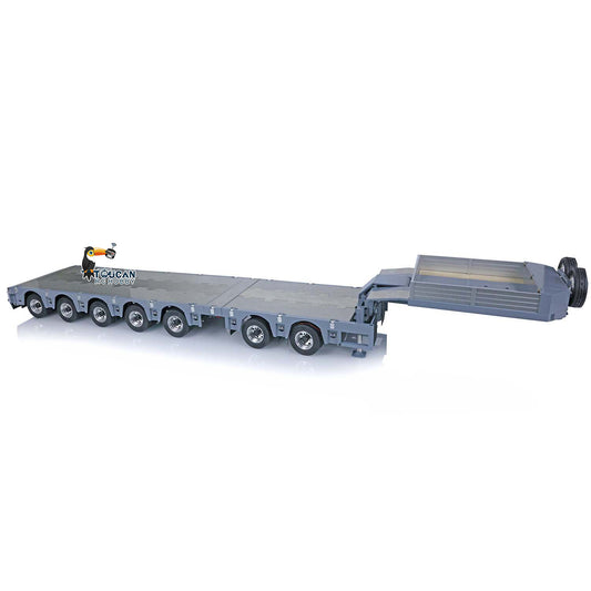 FuryBear 1/14 Scale Broshuis 2+5Axle Metal Heavy Trailer W/ Motor Servo ESC Light Sticker For RC Tractor Truck Model