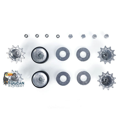 RC Tank Accessory 1Pair Metal Sprockets Driving Wheels And 1Pair Idler Wheels for 1/16 Heng Long USA M1A2 Abrams 3918 Model