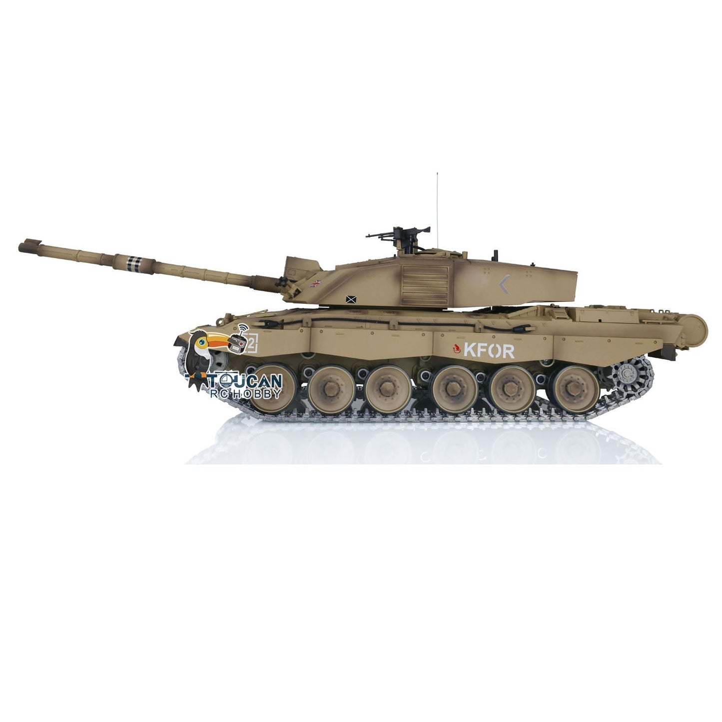Henglong 1/16 TK7.0 Promotin British Challenger II 3908 RTR RC Tank 360 Degrees Turret Infrared Combat BB Smoke Metal Sprockets Idlers Wheels Gearbox Tracks