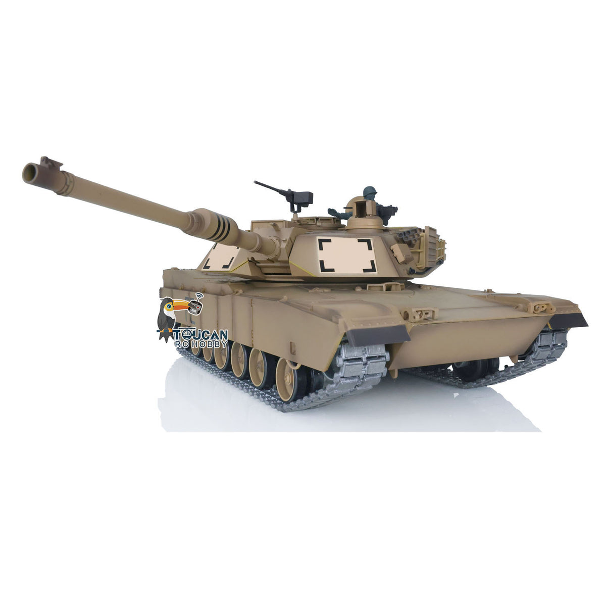 2,4 GHz Henglong 1/16 TK7.0 M1A2 Abrams fahrbereiter ferngesteuerter Panzer 3918 Metallketten Kettenräder Leiträder Rauchgeräusch