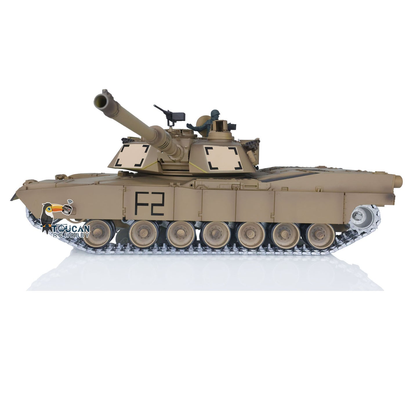 2,4 GHz Henglong 1/16 TK7.0 M1A2 Abrams fahrbereiter ferngesteuerter Panzer 3918 Metallketten Kettenräder Leiträder Rauchgeräusch