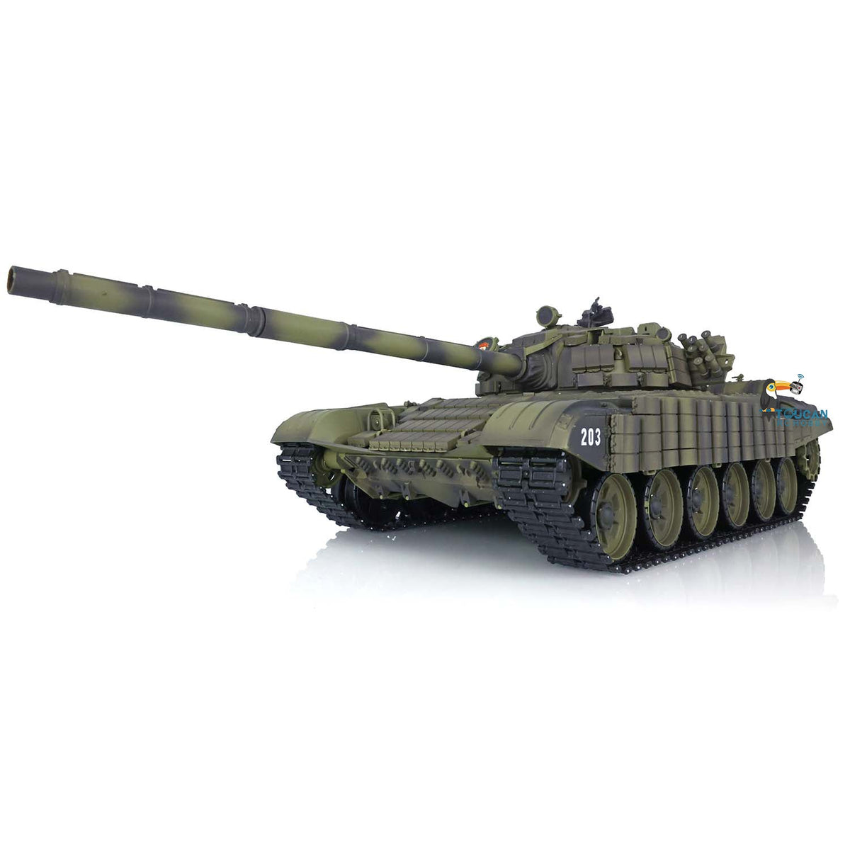 Henglong 2.4G 1/16 TK7.0 Plastic Russian T72 3939 RTR RC Tank with 360 Degrees Turret Red Eyes BB Unit Infrared Combat Smoke