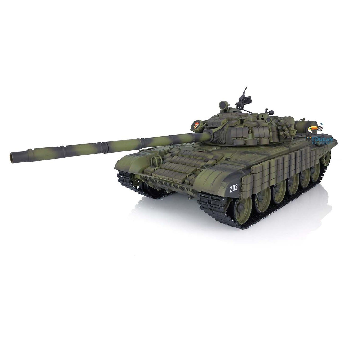 Henglong 2.4G 1/16 TK7.0 Plastic Russian T72 3939 RTR RC Tank with 360 Degrees Turret Red Eyes BB Unit Infrared Combat Smoke