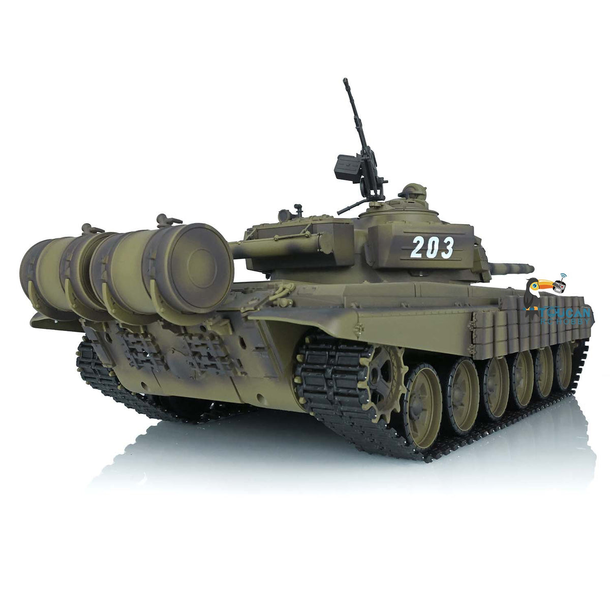 Henglong 2.4G 1/16 TK7.0 Plastic Russian T72 3939 RTR RC Tank with 360 Degrees Turret Red Eyes BB Unit Infrared Combat Smoke