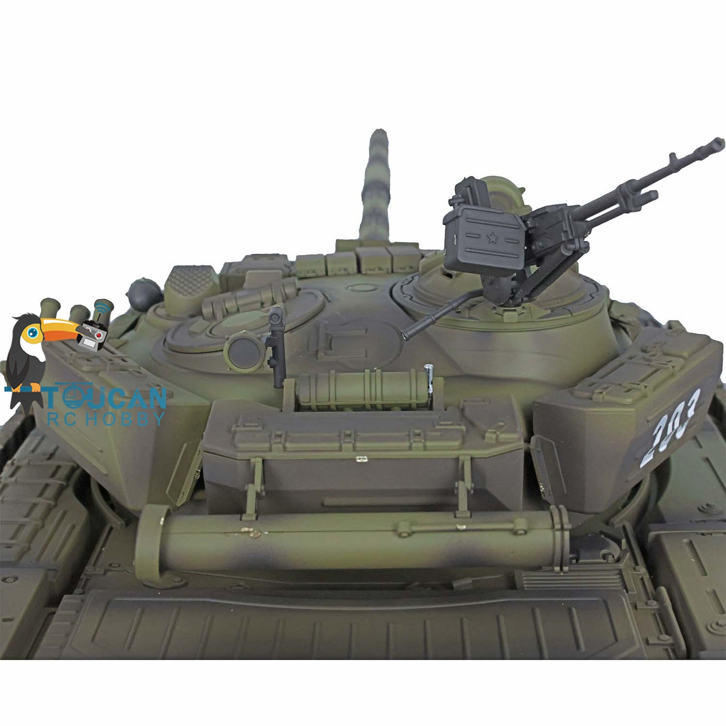 Henglong Militärischer ferngesteuerter fahrbereiter Panzer 1:16 TK7.0 Russischer T72 3939 360 Turm Rote Augen Kunststoffketten Kettenräder