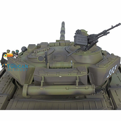 Henglong Militärischer ferngesteuerter fahrbereiter Panzer 1:16 TK7.0 Russischer T72 3939 360 Turm Rote Augen Kunststoffketten Kettenräder