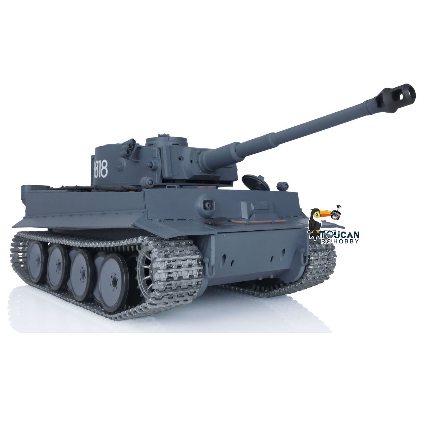 Henglong 1/16 TK7.0 German Tiger I RTR RC Tank 3818 with 360 Degrees Turret Infrared Combat Smoke BB Unit Metal Tracks Sprockets
