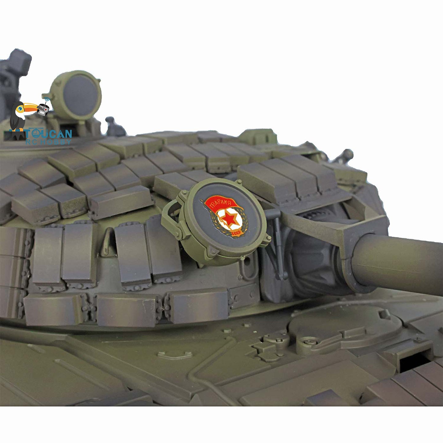 Henglong Militärischer ferngesteuerter fahrbereiter Panzer 1:16 TK7.0 Russischer T72 3939 360 Turm Rote Augen Kunststoffketten Kettenräder