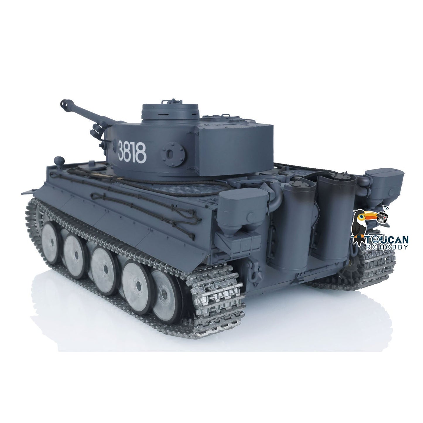 Henglong 1/16 TK7.0 German Tiger I RTR RC Tank 3818 with Barrel Recoil 360 Degrees Turret BB IR Smoke Metal Tracks Sprockets Idlers Road Wheels
