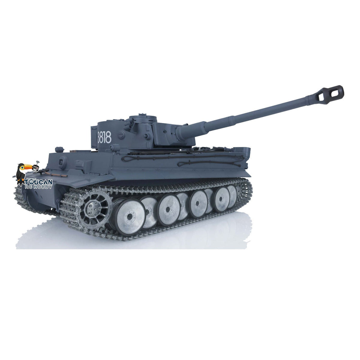 Henglong 1/16 TK7.0 German Tiger I RTR RC Tank 3818 with Barrel Recoil 360 Degrees Turret BB IR Smoke Metal Tracks Sprockets Idlers Road Wheels